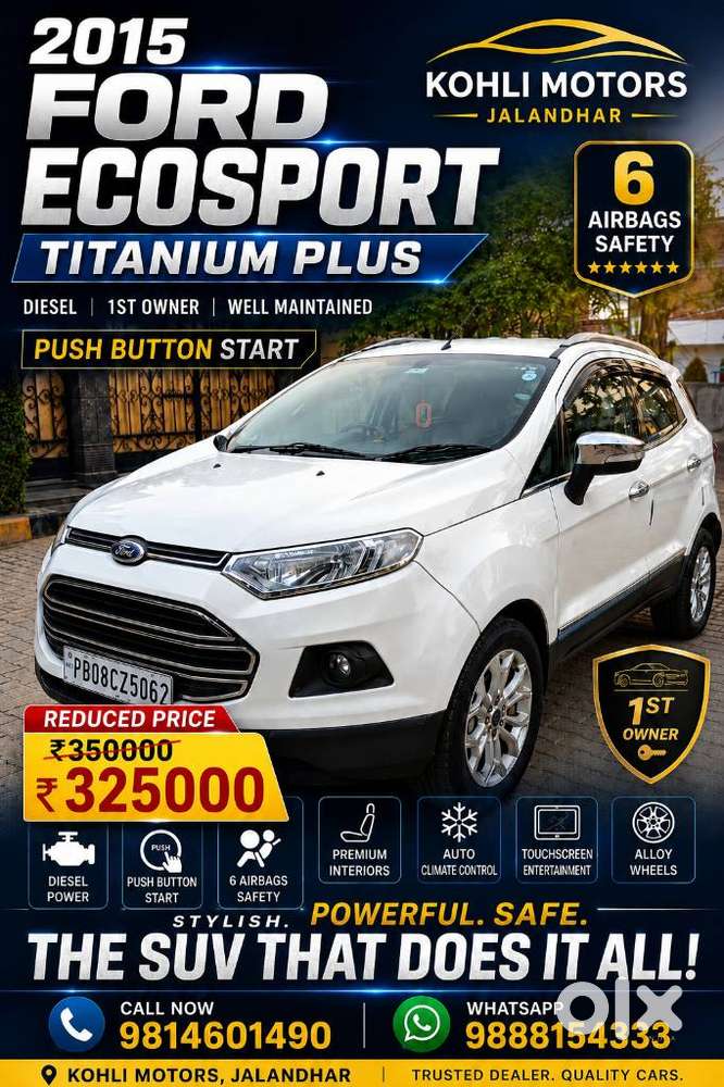 Ford Ecosport 1.5 Tdci Titanium Plus Be, 2015, Diesel