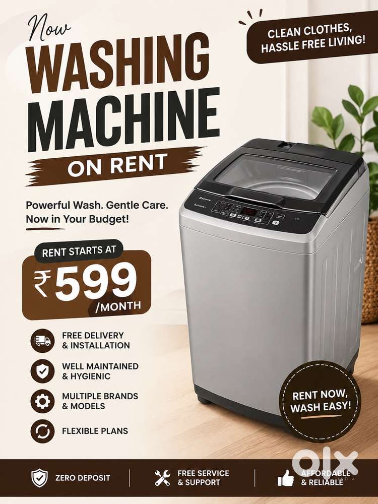  WASHING MACHINE ON RENT – Starting ₹599/Month!