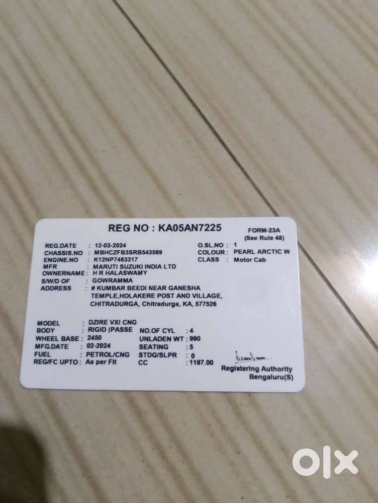 Maruti Suzuki Dzire 1.2 Vxi, 2024, Cng & Hybrids