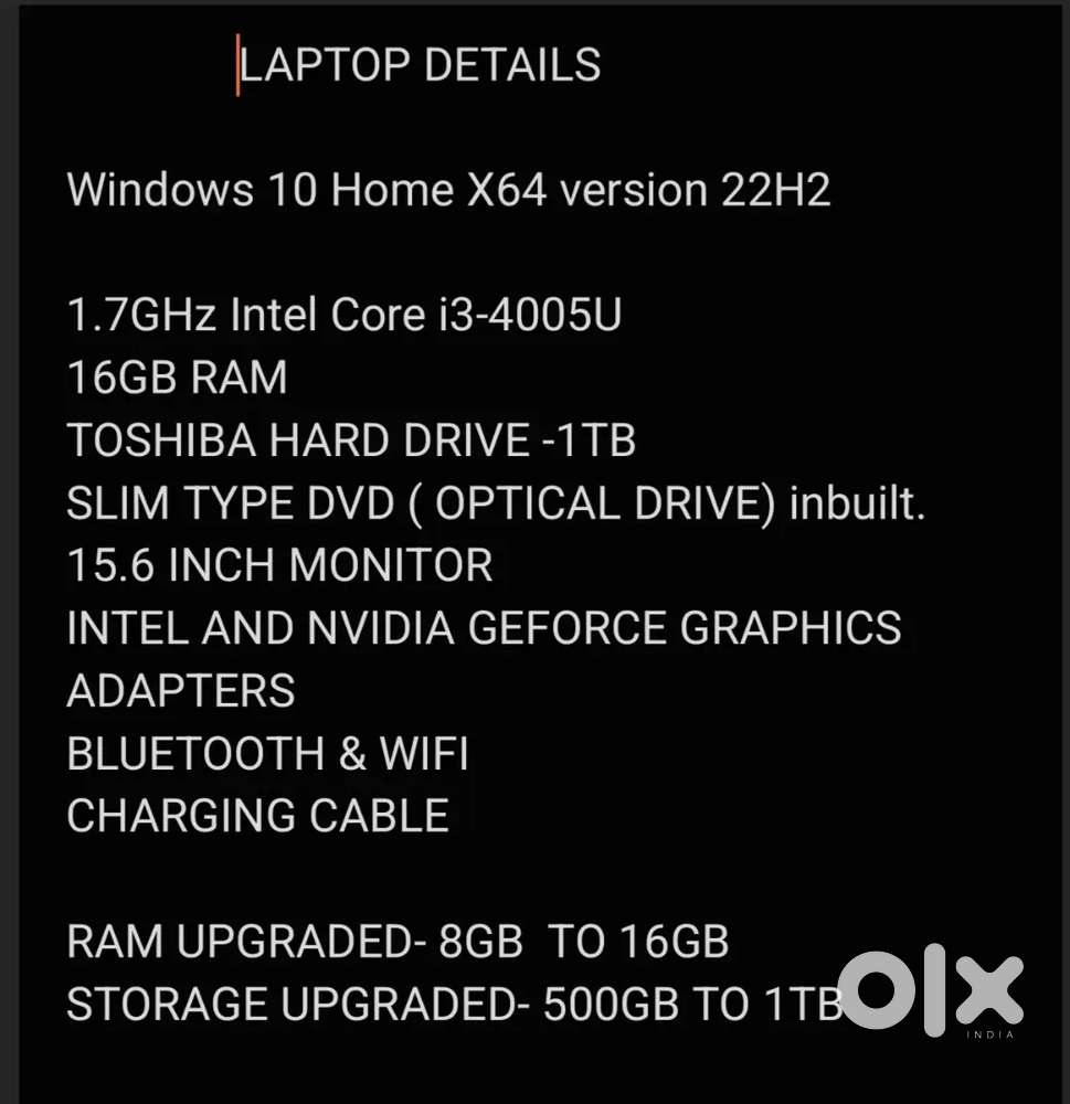 ACER LAPTOP E5-573 FOR SALE -( intel i3 with Nvidea )