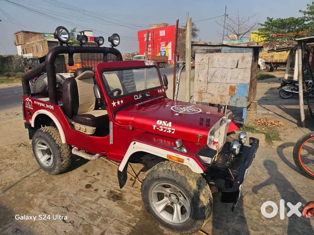 Custom Red Open Jeep - Perfect For Wedding, Baraat & Video Shoots