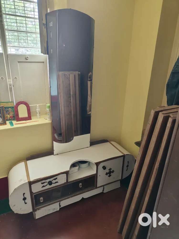 Dressing table with drawers and cupboard