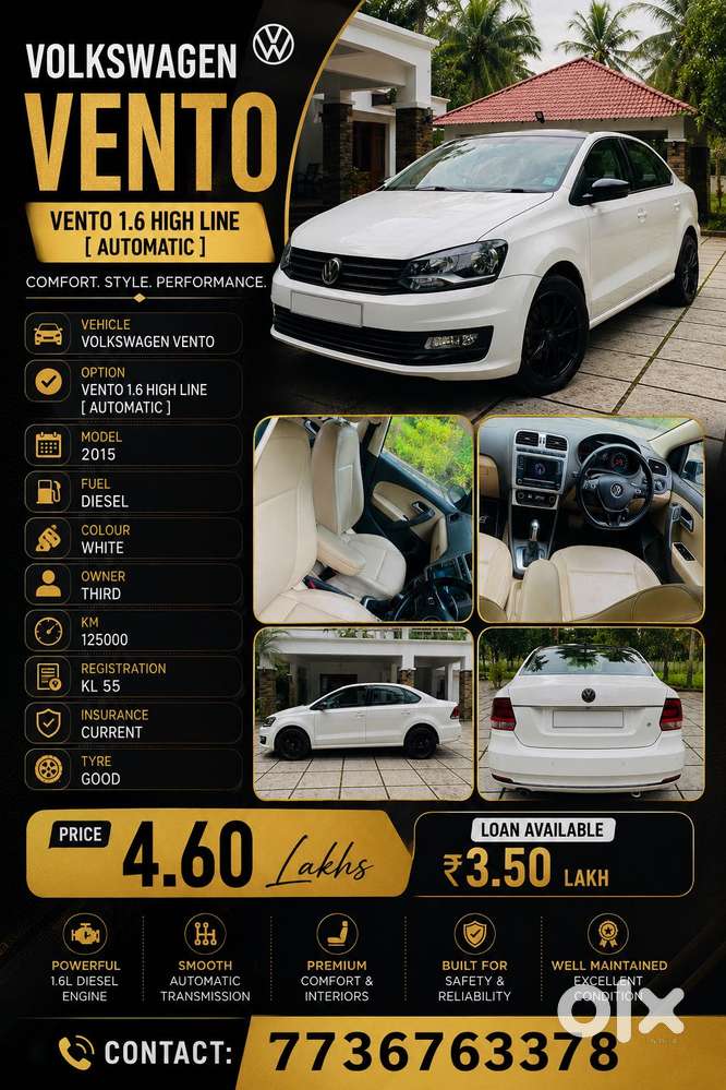 Volkswagen Vento 1.6 Highline Plus 16 Alloy, 2015, Diesel