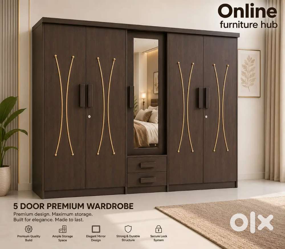 Brand new 5 doors cupboard with mirror #$683