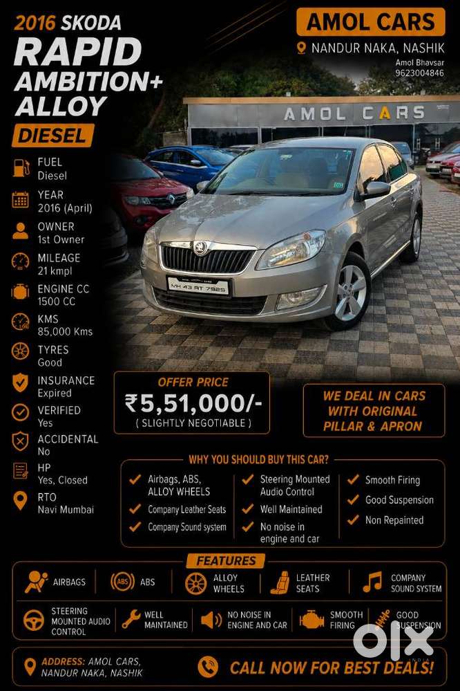 Skoda Rapid 1.5 Tdi Manual Active Ambition Style, 2016, Diesel