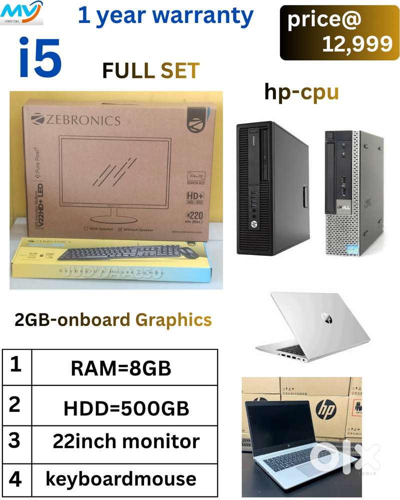 Desktop Computer Dell i5 CPU 8GB RAM Full Set Warranty