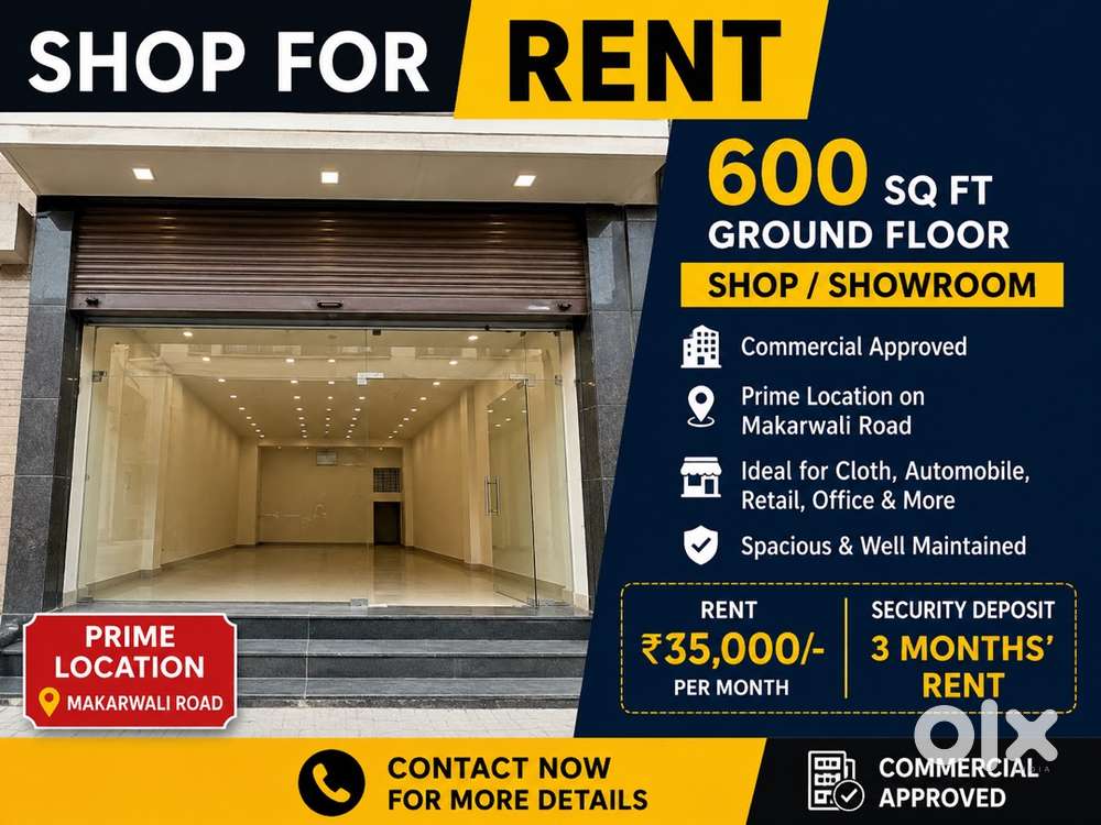 600 Sq Ft Commercial Ground Floor Showroom for Rent – Makarwali Road