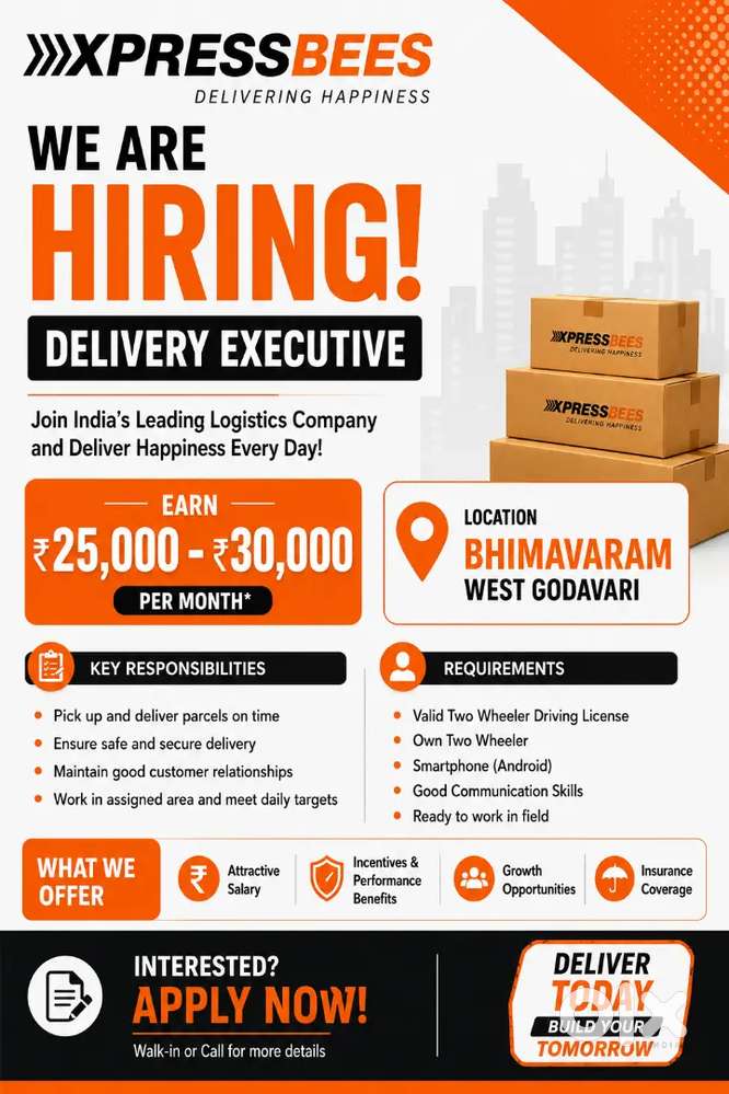 DELIVERY BOY VACANCY in Bhimavaram