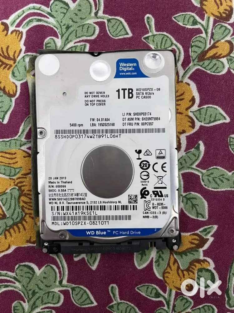 WD sata Hard disk and 8gb ram samsung and 1TB name sale