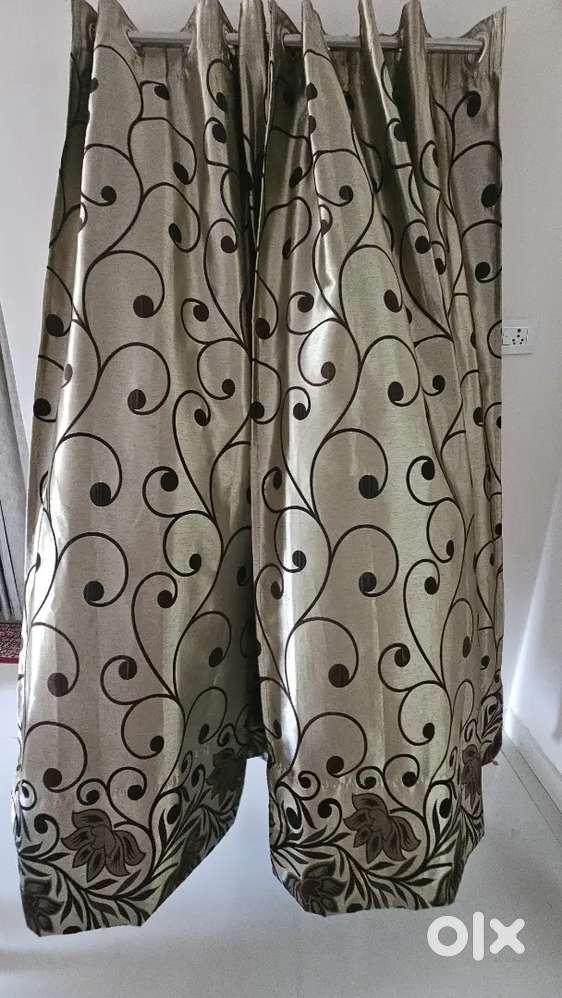 Golden Silk Curtains ( 6 pieces )