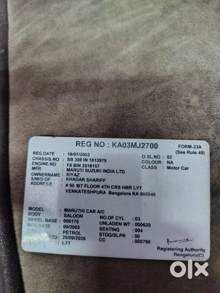 Maruti Suzuki 800 2003 Petrol Good Condition
