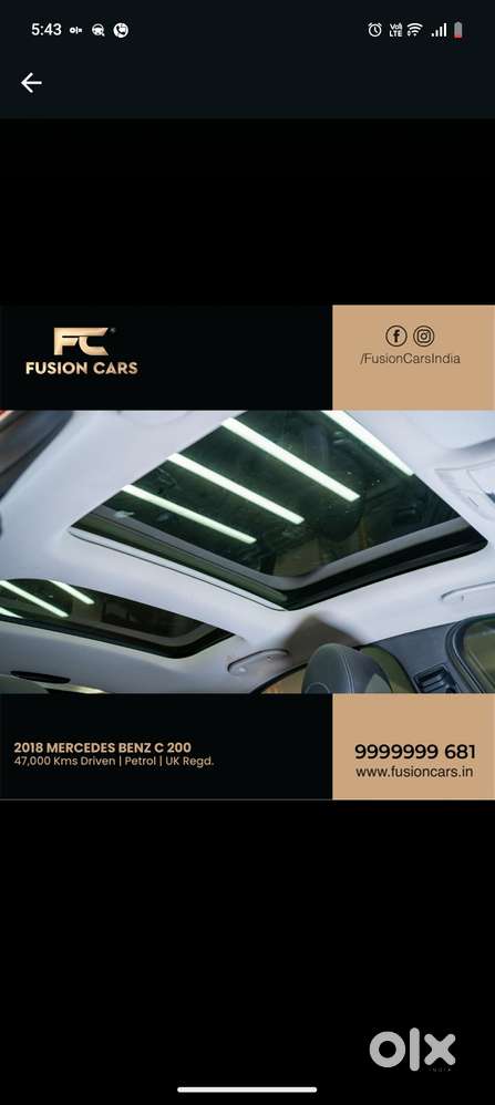 Mercedes-benz C-class C 200, 2018, Petrol