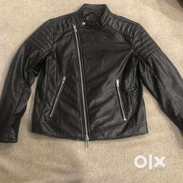 Armani exchange black clearance leather jacket