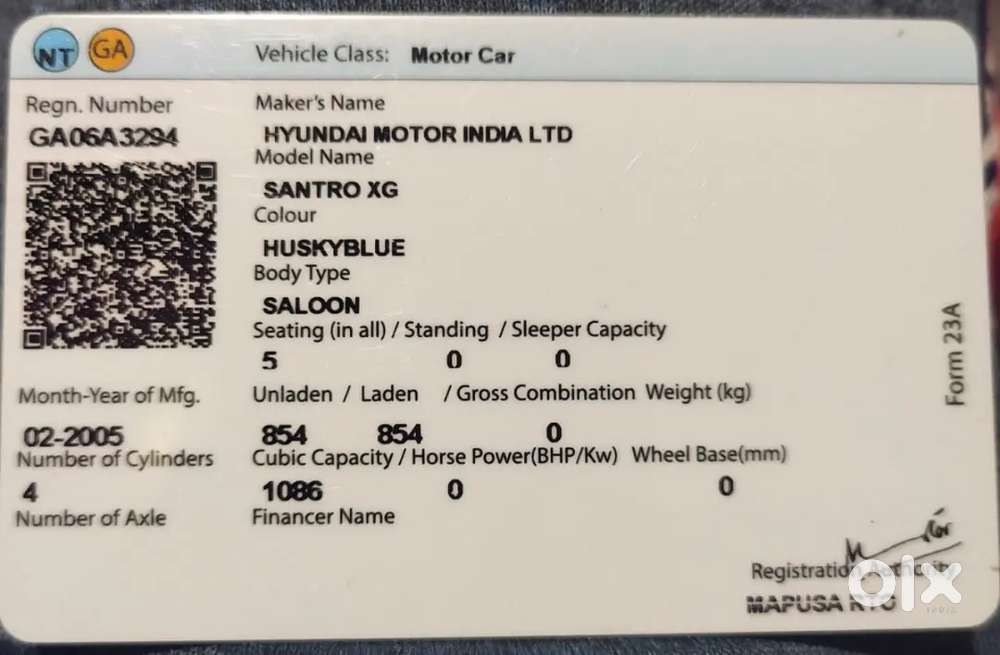 Hyundai Santro Xing 2005 Petrol Euro Iii