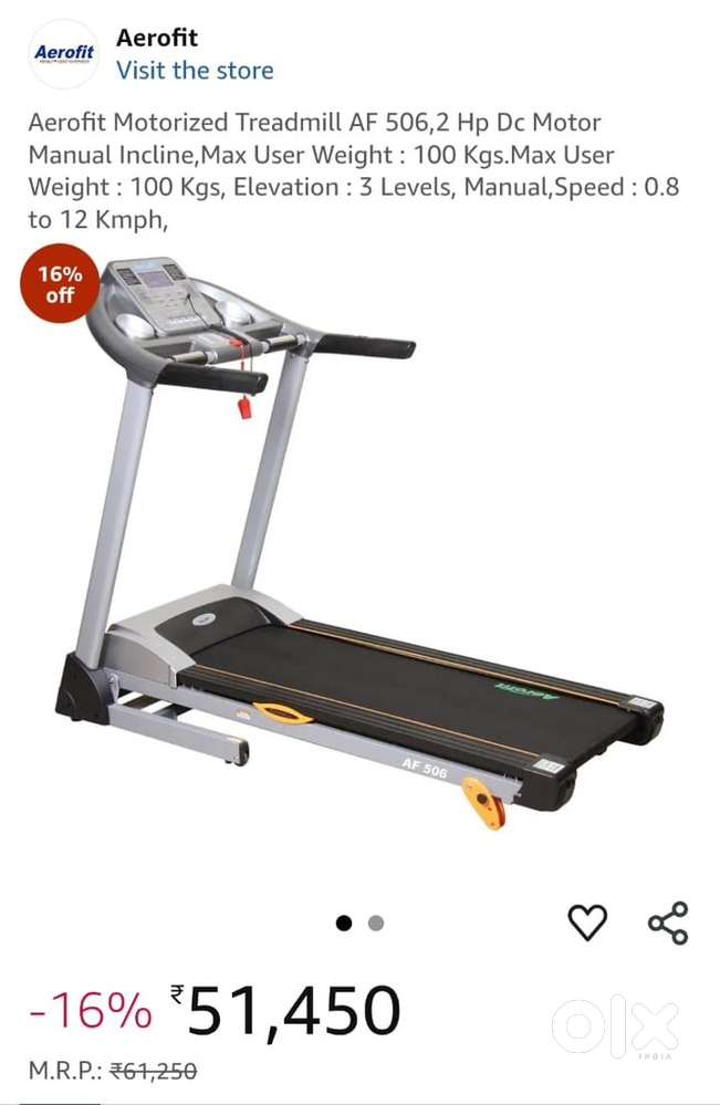 Gym Equipments Aerofit Treadmill Ac Motor Exercise Equipments