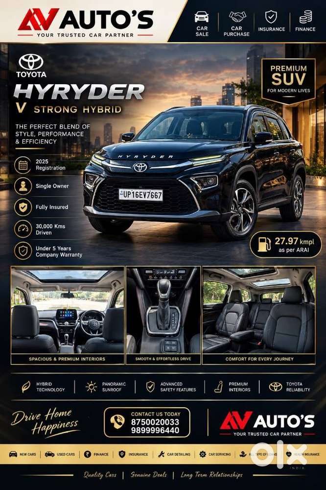 Toyota Urban Cruiser Hyryder 1.5 V Hybrid, 2025, Cng & Hybrids