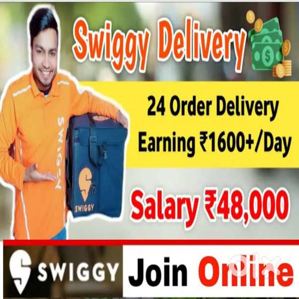FREE JOINING 100 Delivery boys Swiggy Food Delivery jobs
