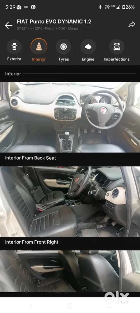 Fiat Punto Evo 2016 Cng & Hybrids 56000 Km Driven