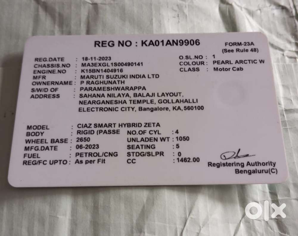 Maruti Suzuki Ciaz Zeta 1.5, 2023, Cng & Hybrids