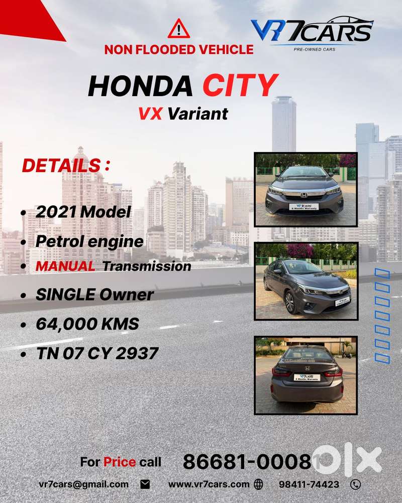 Honda City Vx Petrol Mt, 2021, Petrol