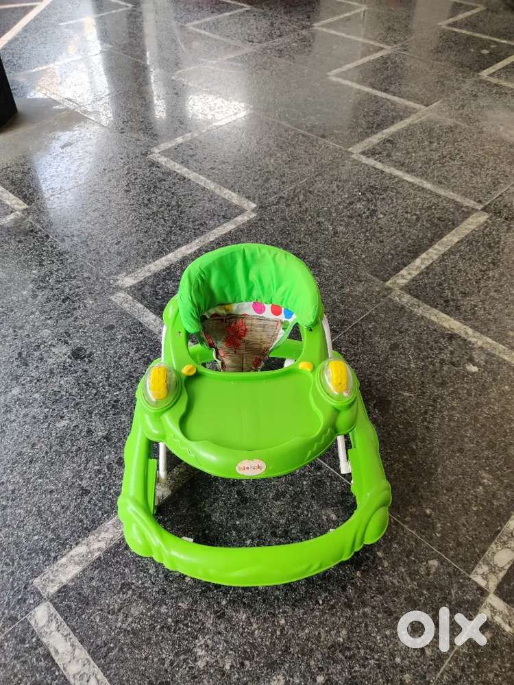 Baby Walker with Adjustable Height & Stopper- Green