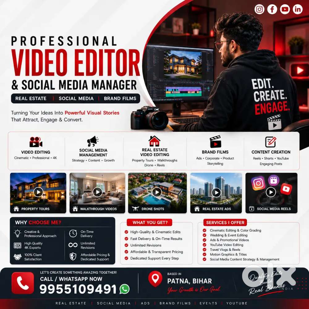 Need a professional video editor & Social media agency