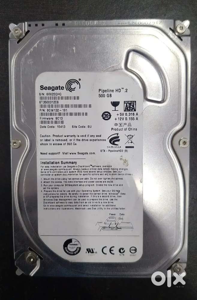 Hard Disk 500gb Seagate Working Condition