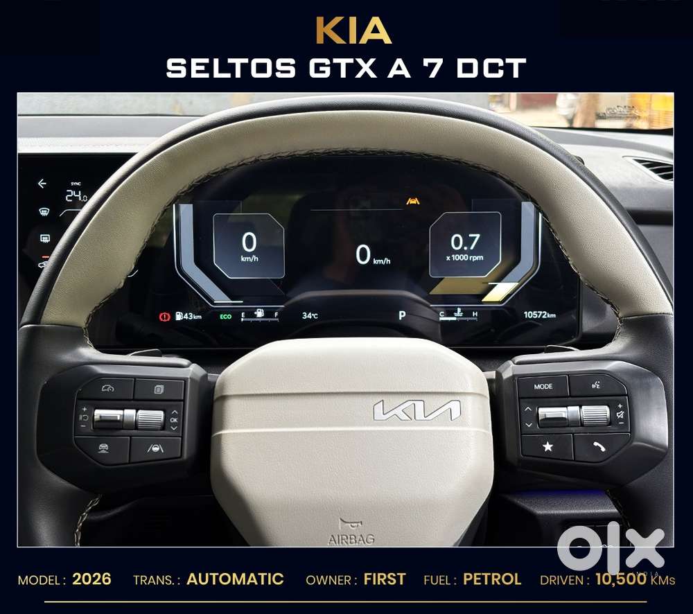 Kia Seltos Gtx Plus 1.5 Turbo Petrol Dct, 2026, Petrol