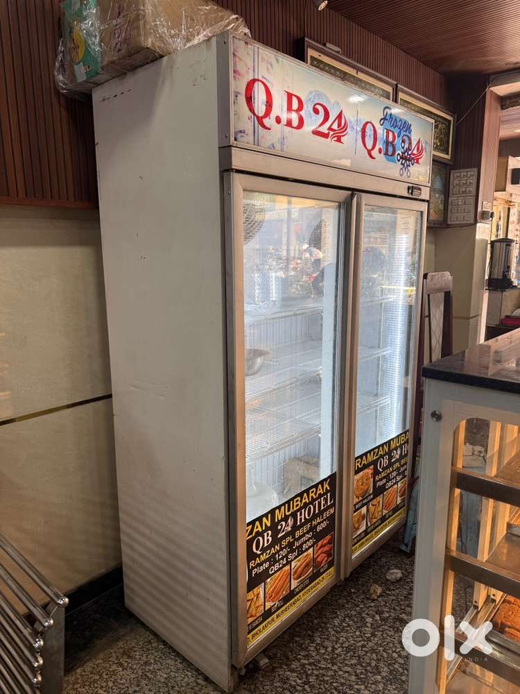 commercial double door glass freezer and chiller excellent condition
