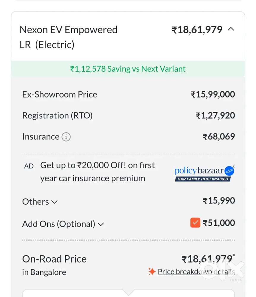 Tata Nexon Ev Emp 45kw 2026  Electric 400 Km Driven