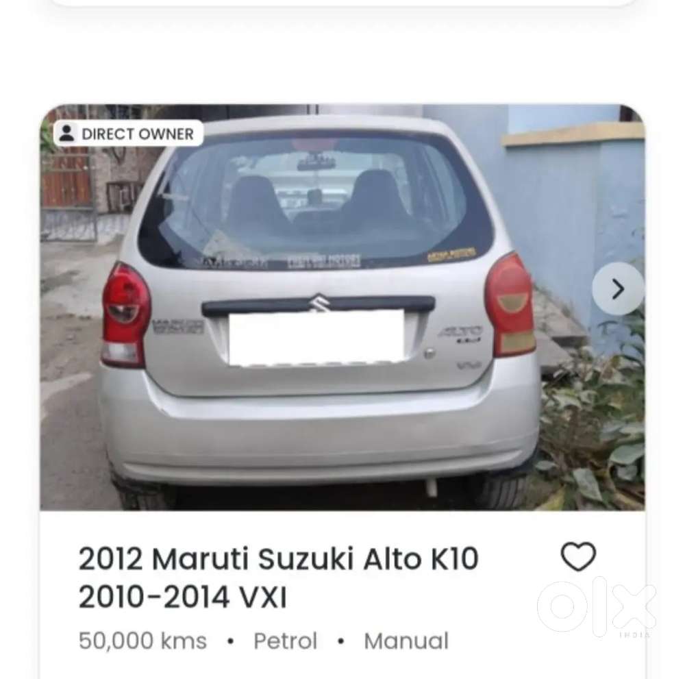 Maruti Suzuki Alto K10 2012 Year Car