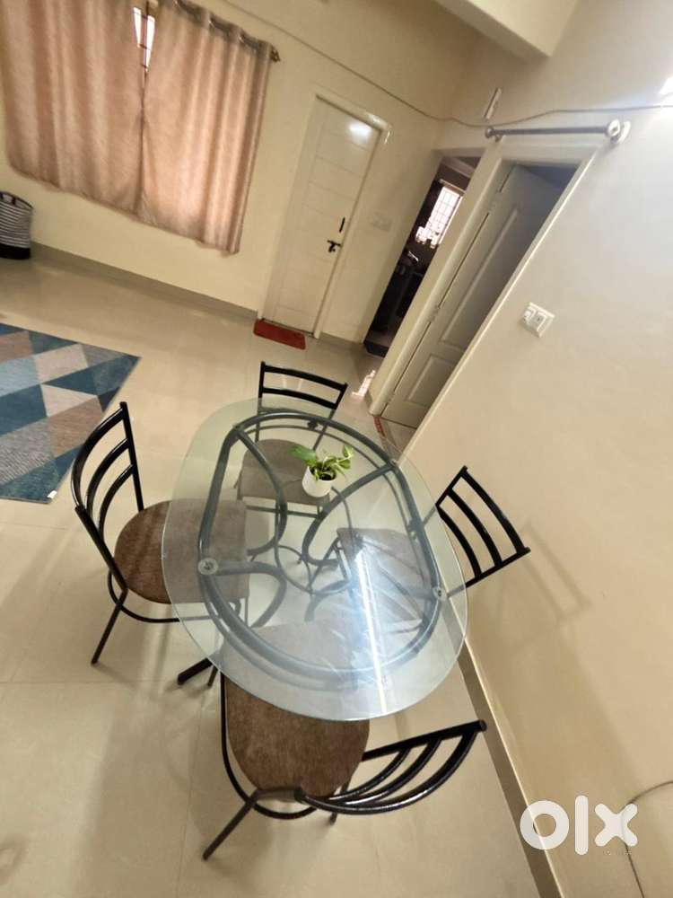 Dining table- metal and glass