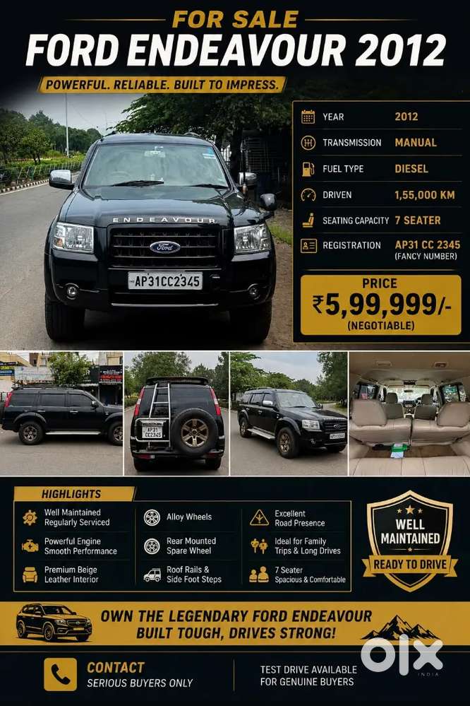 Ford Endeavour 2012 Diesel Well Maintained
