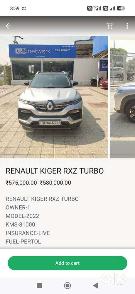 Renault Kiger Rxz, 2022, Petrol
