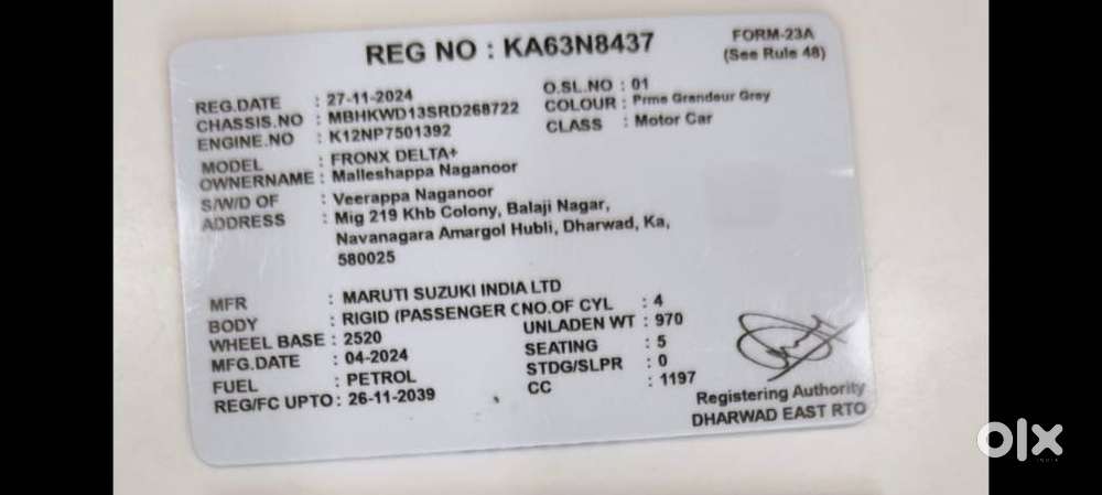 Maruti Suzuki Fronx Delta Plus 1.2l Mt, 2024, Petrol
