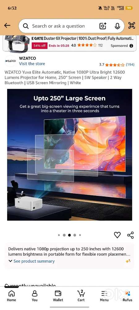 WZATCO Yuva Elite Automatic Native 1080P Projector