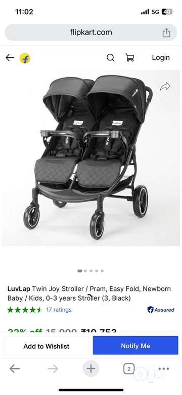 Luvlap twin joy stroller pram Easy fold Newborn baby kids Kids Furniture 1772569314