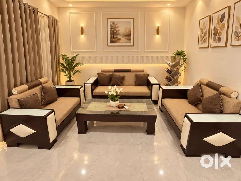 Premium 3-Piece Sofa Set for Sale | Beige & Brown | Good Condition