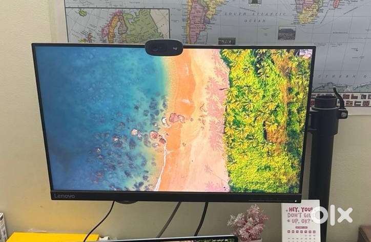 Selling lenovo monitor with height adjustable monitor arm