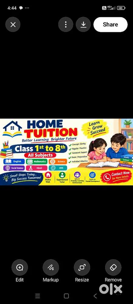Tution classes for 1st to 8th