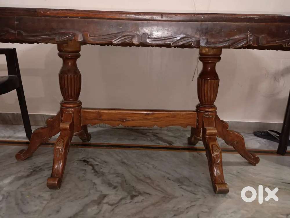 Solid teak wood dining table for six seater Sofa Dining