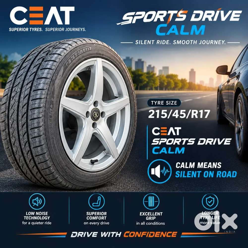 17 inch alloy wheels with new brand ceat sport drive calm tyre