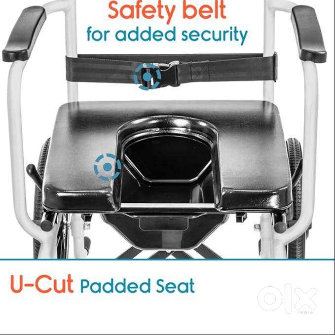 KosmoCare Excel Multipurpose Folding Commode cum Shower Wheelchair