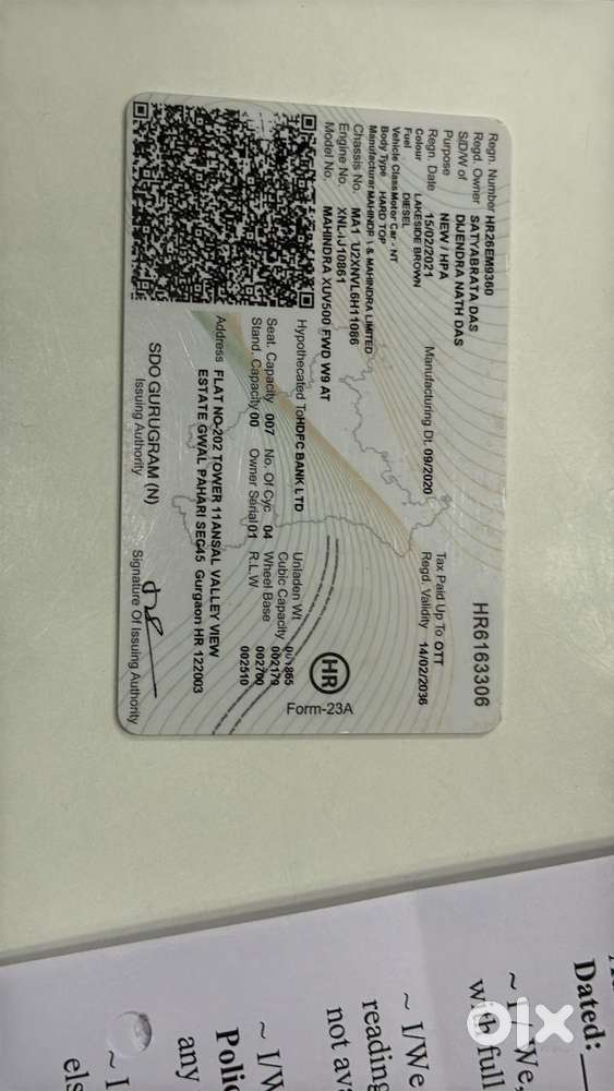 Mahindra Xuv500 W9 At 1.99, 2021, Diesel