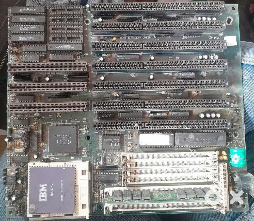 Vintage OPTi-895 Deep Green 486 Motherboard (Model 1442G