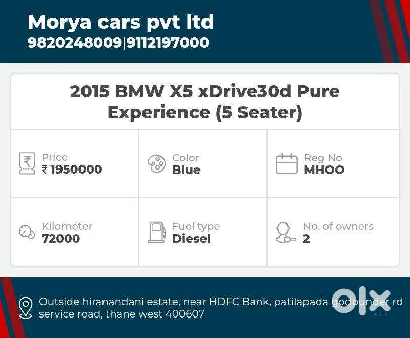 Bmw X5 Xdrive 30d Design Pure Experience 5 Seater, 2015, Diesel