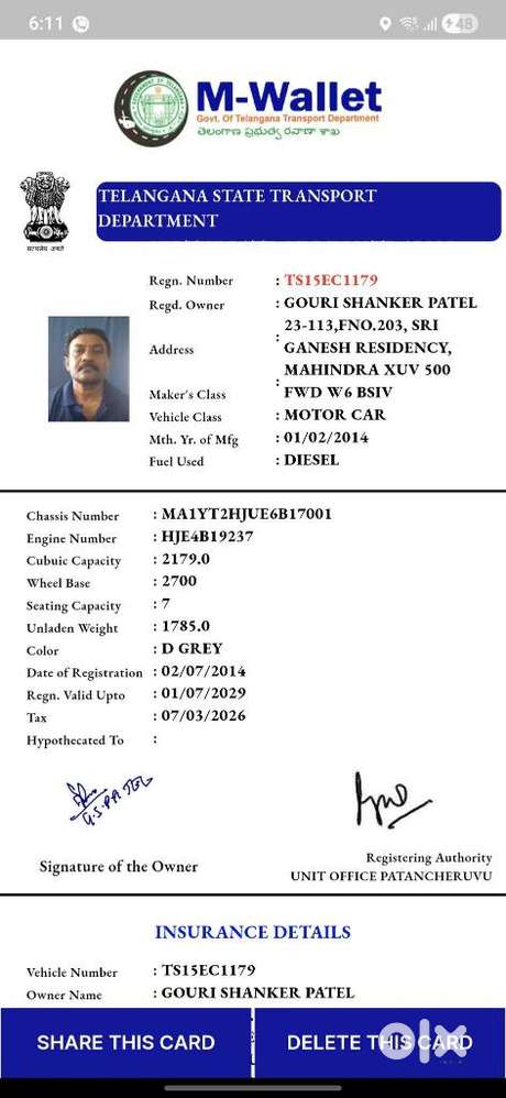 Mahindra Xuv500 W6 1.99 Mhawk, 2014, Diesel