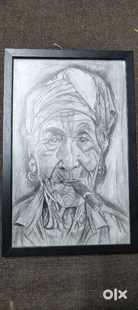 A old lady smoking