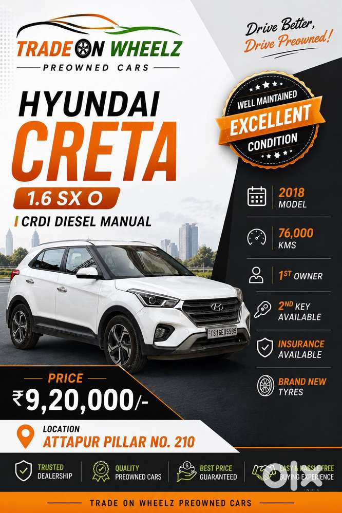 Hyundai Creta 1.6 Sx (o), 2018, Diesel