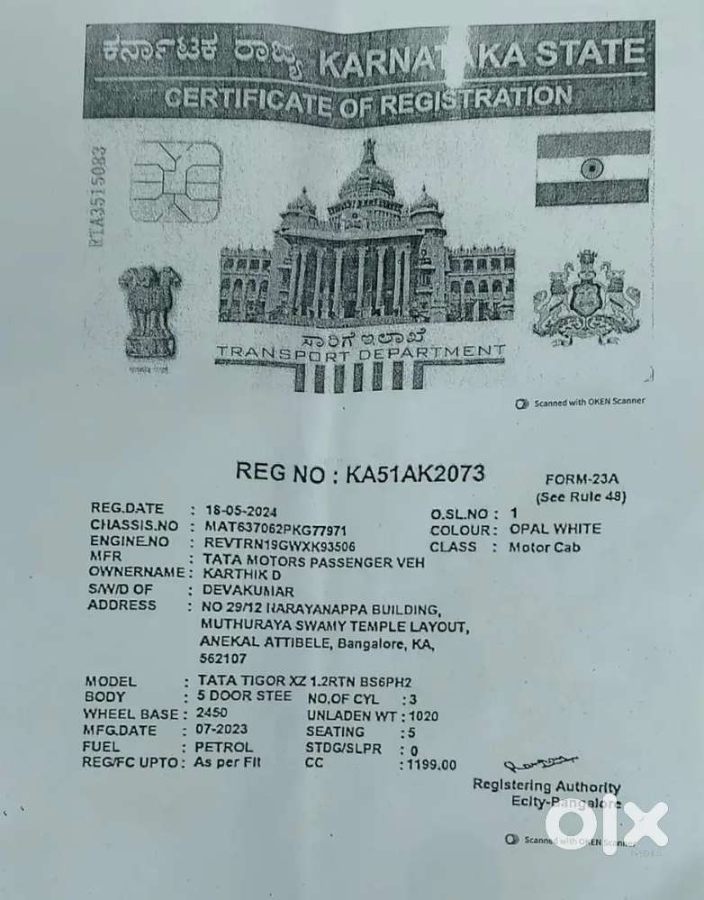 Selling Execellent Grade Tata Tigor Xz Revertron 1.2 2024